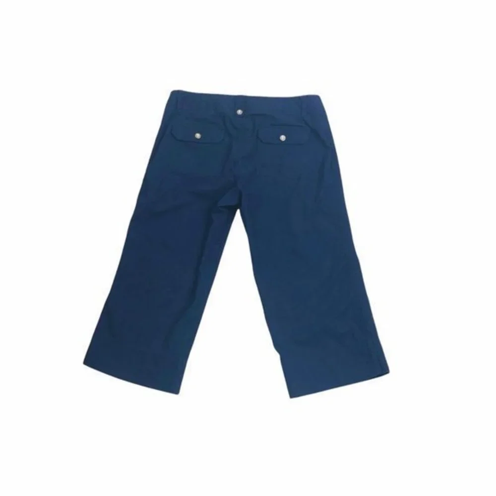 Dockers Mid Rise Curvy Womens Capri Shorts Blue 8 - Picture 2 of 5